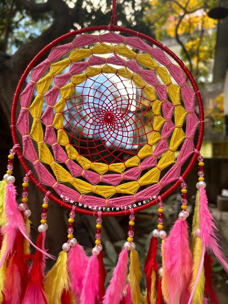 Rosy Pink Yellow Dreamcatcher