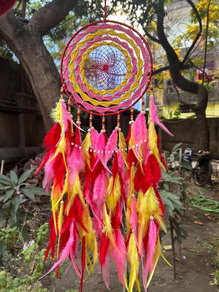 Rosy Pink Yellow Dreamcatcher
