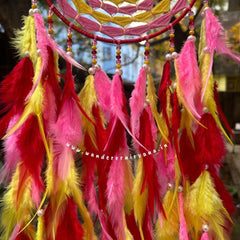 Rosy Pink Yellow Dreamcatcher