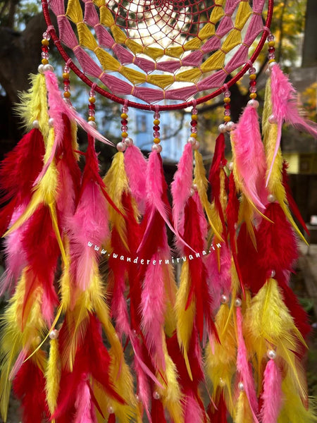 Rosy Pink Yellow Dreamcatcher