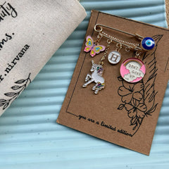 Unicorn EvilEye Personalised Brooch