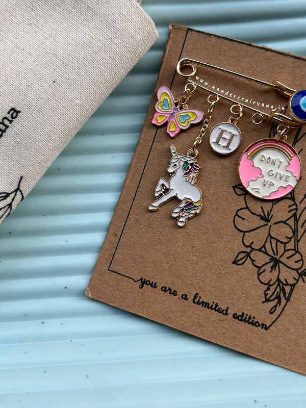 Unicorn EvilEye Personalised Brooch