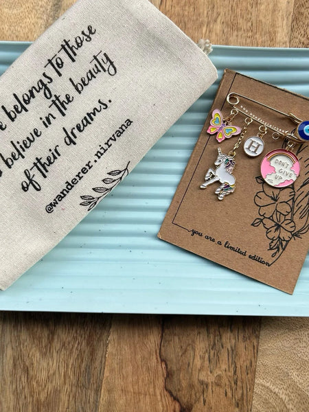 Unicorn EvilEye Personalised Brooch