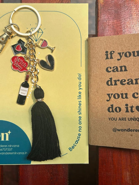 Wine Time  BohoKeychain