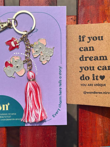 Baby Elephant BohoKeychain