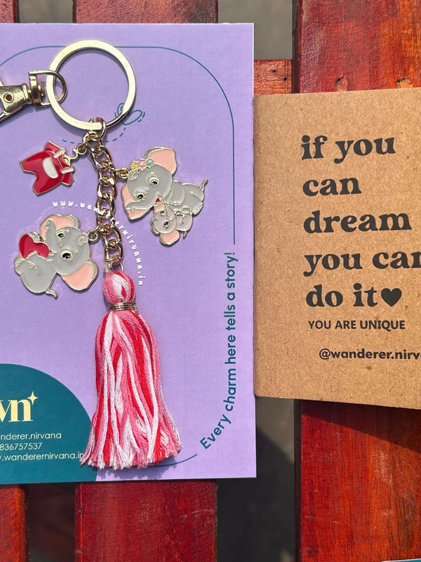 Baby Elephant BohoKeychain