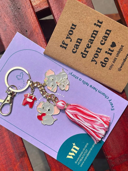 Baby Elephant BohoKeychain