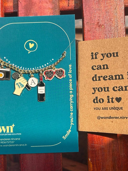 Taylor Wine Camera Personalised Bracelet