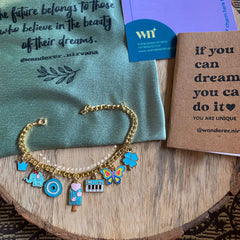 Blue Luck charm bracelet