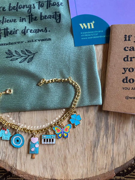Blue Luck charm bracelet