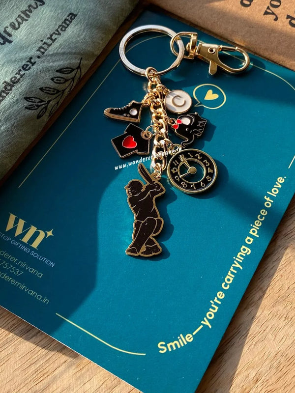 Boundary Break Cricket Keychain