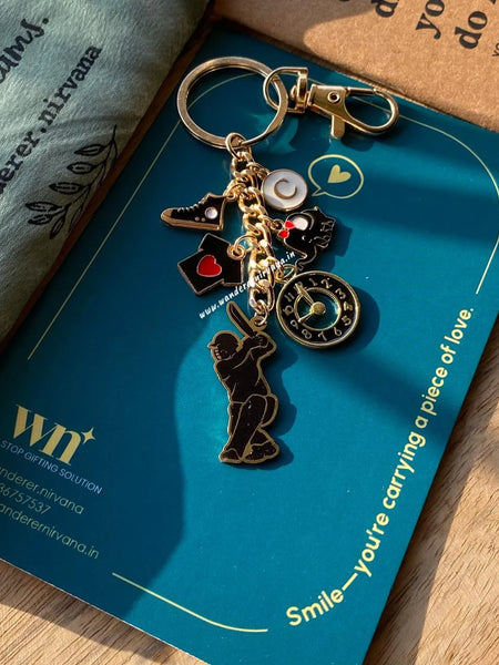 Boundary Break Cricket Keychain