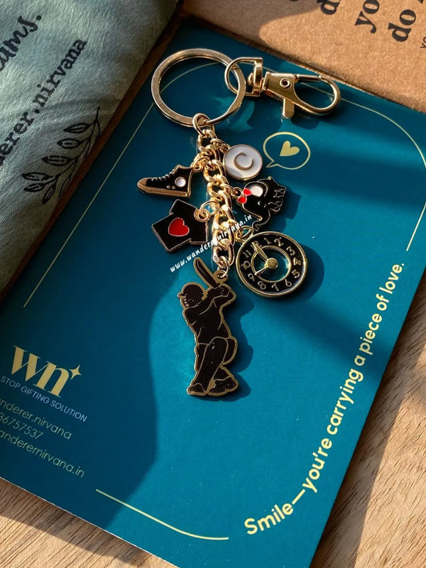 Boundary Break Cricket Keychain