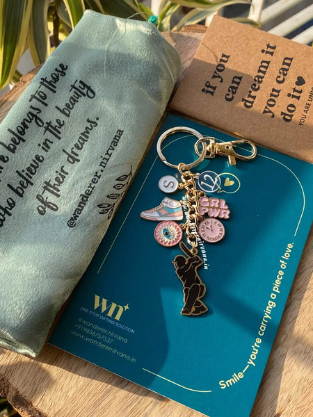 Girlpower Cricket keychain
