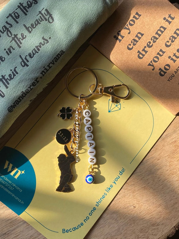Captain Cricket Luck Keychain