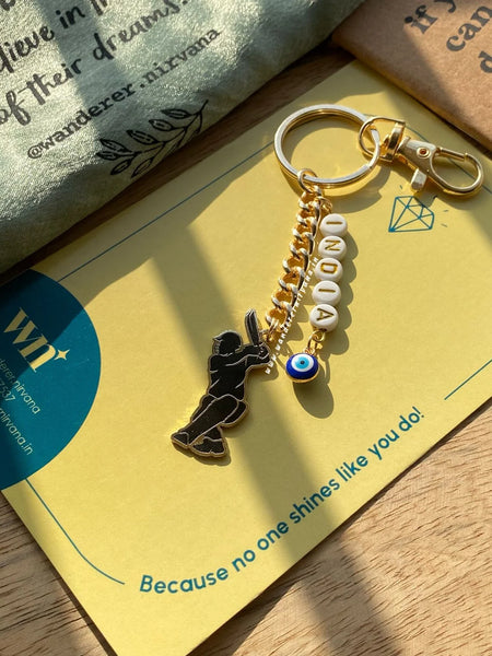 India Cricket Keychain