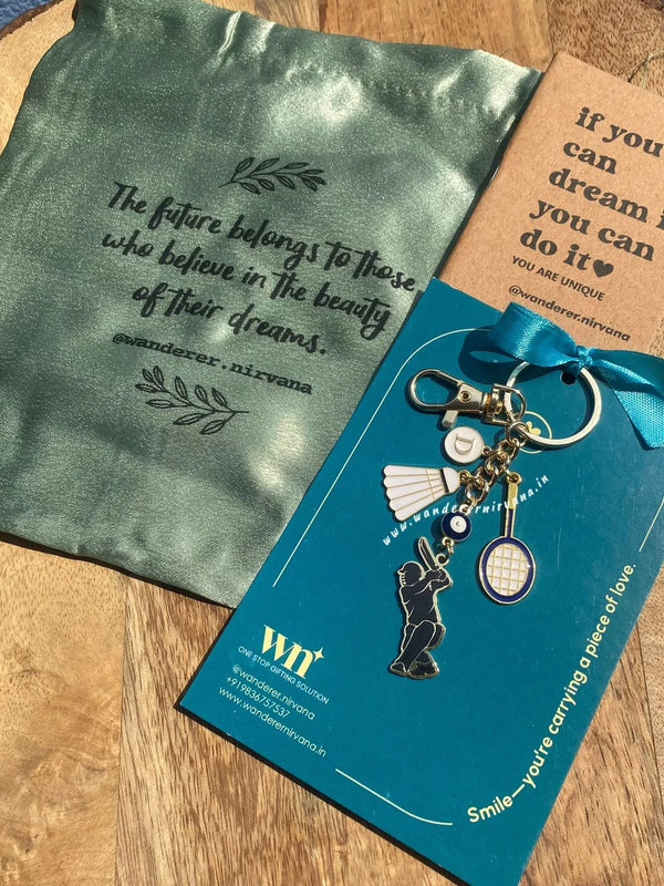 Cricket Badminton Keychain