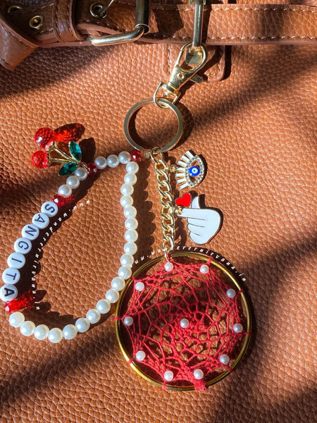 Cherry Dreamcatcher Bagcharm
