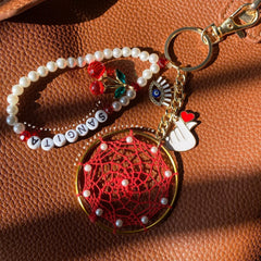 Cherry Dreamcatcher Bagcharm