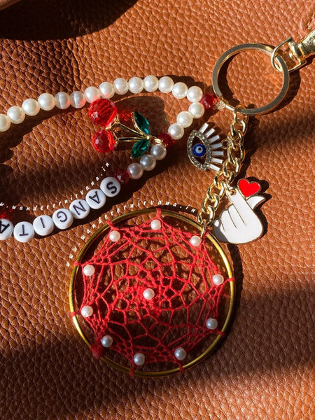 Cherry Dreamcatcher Bagcharm