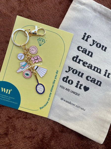 Badminton Girlpower Keychain