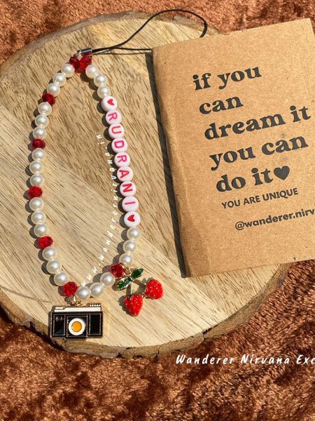 Name Beaded Phone charm