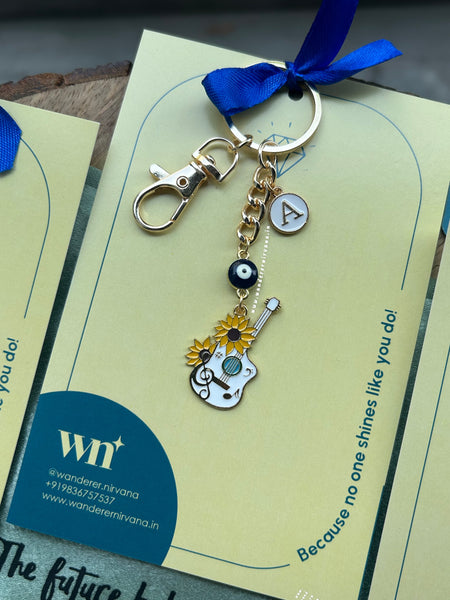 Guitar EvilEye Personalised Keychain