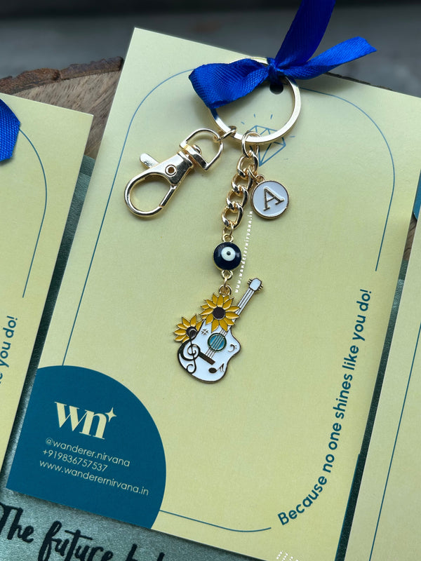 Guitar EvilEye Personalised Keychain