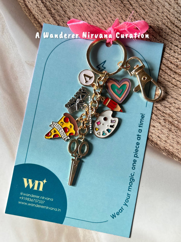 Crochet Artist Heart Keychain