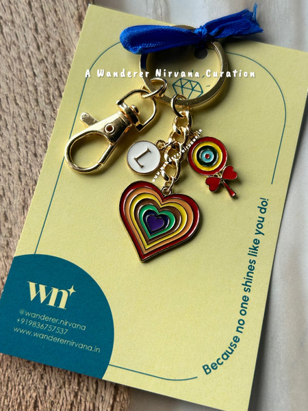 Heart Lollipop Rainbow Keychain