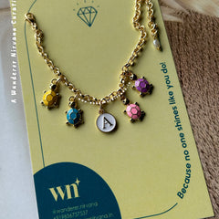 Turtle Personalised Bracelet with pearl drop