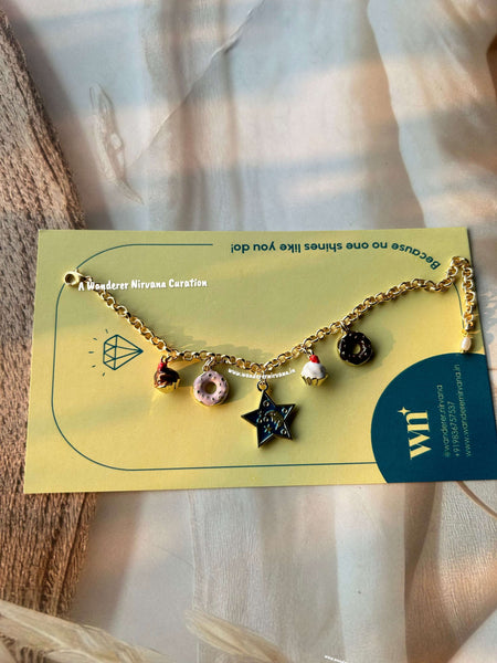 Cupcake Donut Star Moon Bracelet