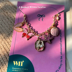 Beach Pink Lilac Lavender Dreamy Bracelet with pearl drop