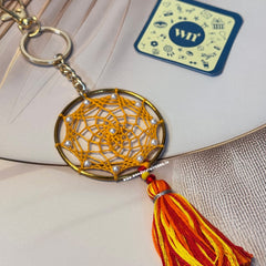 Yellow Magpie Dreamcatcher Keychain