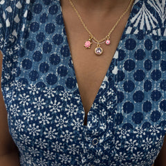 Pink Nazar Turtle Neckpiece
