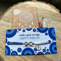 Infinity evil eye rakhi with Intial