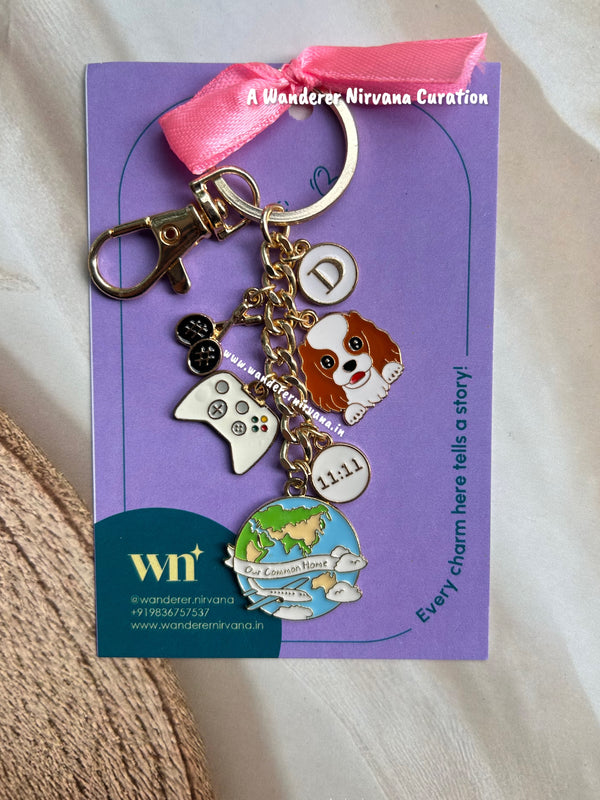 Dog Home Badminton 11:11 Personalised Keychain