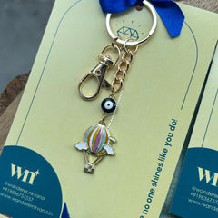 Hot Air Balloon Evil Eye Personalised Keychain