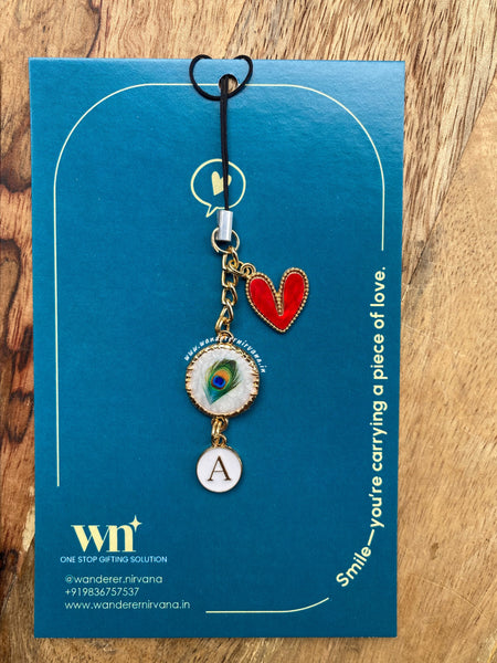 Peacock Heart Phonecharm