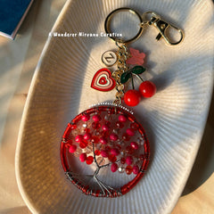 Tree of Life Cherry Blossom Butterfly Keychain