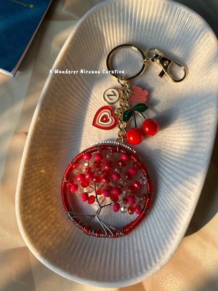 Tree of Life Cherry Blossom Butterfly Keychain