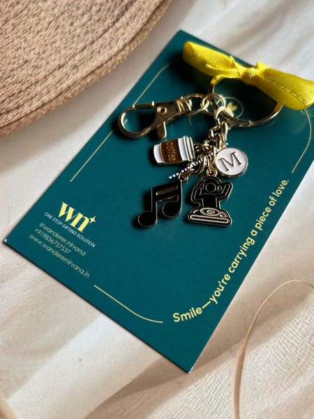 DJ Coffee Personalised Music Keychain