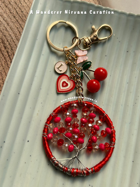 Tree of Life Cherry Blossom Butterfly Keychain