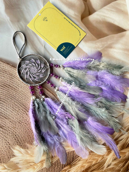 Lavender Grey Mini Dreamcatcher with name