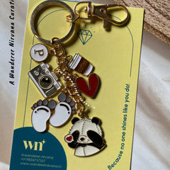 Baby Panda Camera Coffee Heart Personalised Keychain