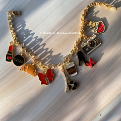 Paris , Coffee, Bow , Crossaint Travel Bracelet
