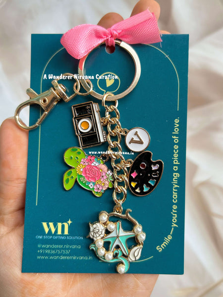 Camera Artist Pallete Tortoise Beach Personalised Keychain