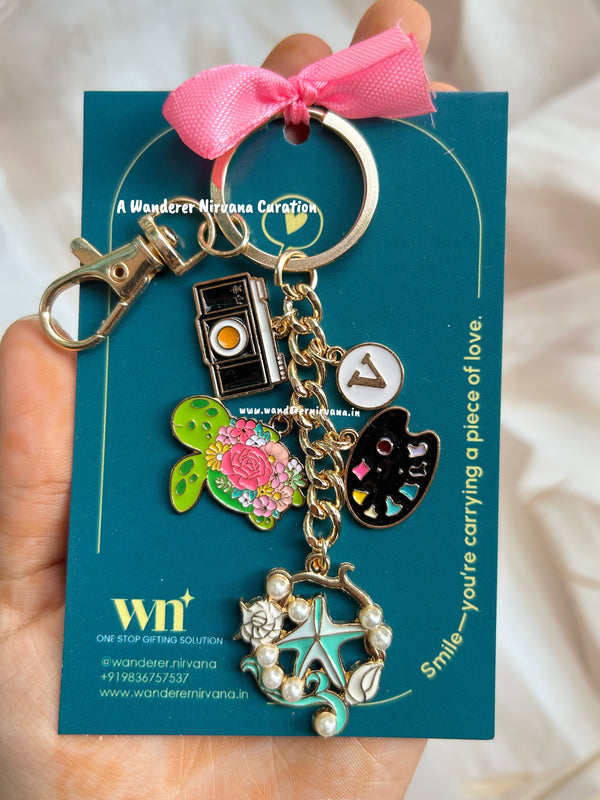 Camera Artist Pallete Tortoise Beach Personalised Keychain