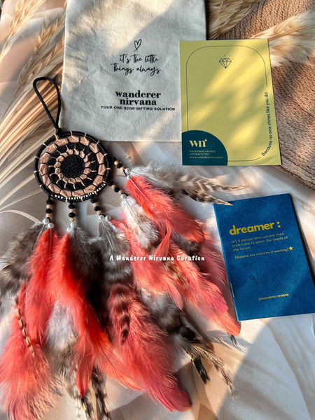 Peach Black Vintage Browns Dreamcatcher