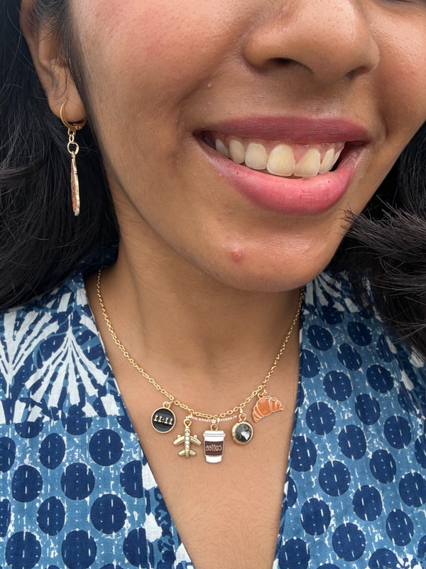 Coffee Croissant Travel 11:11 Neckpiece